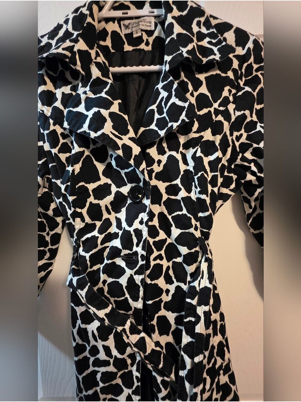 4/$97 Deal! Papillion Zebra Black & White Printed Pea Coat - Picture 4 of 13